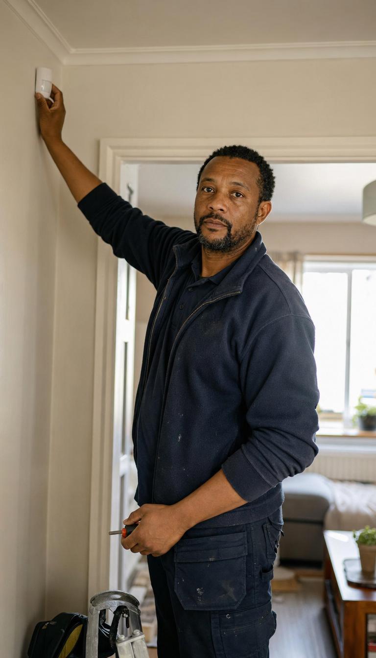 An in-house housing maintenance officer in a UK home, in control of the run-it-yourself setup