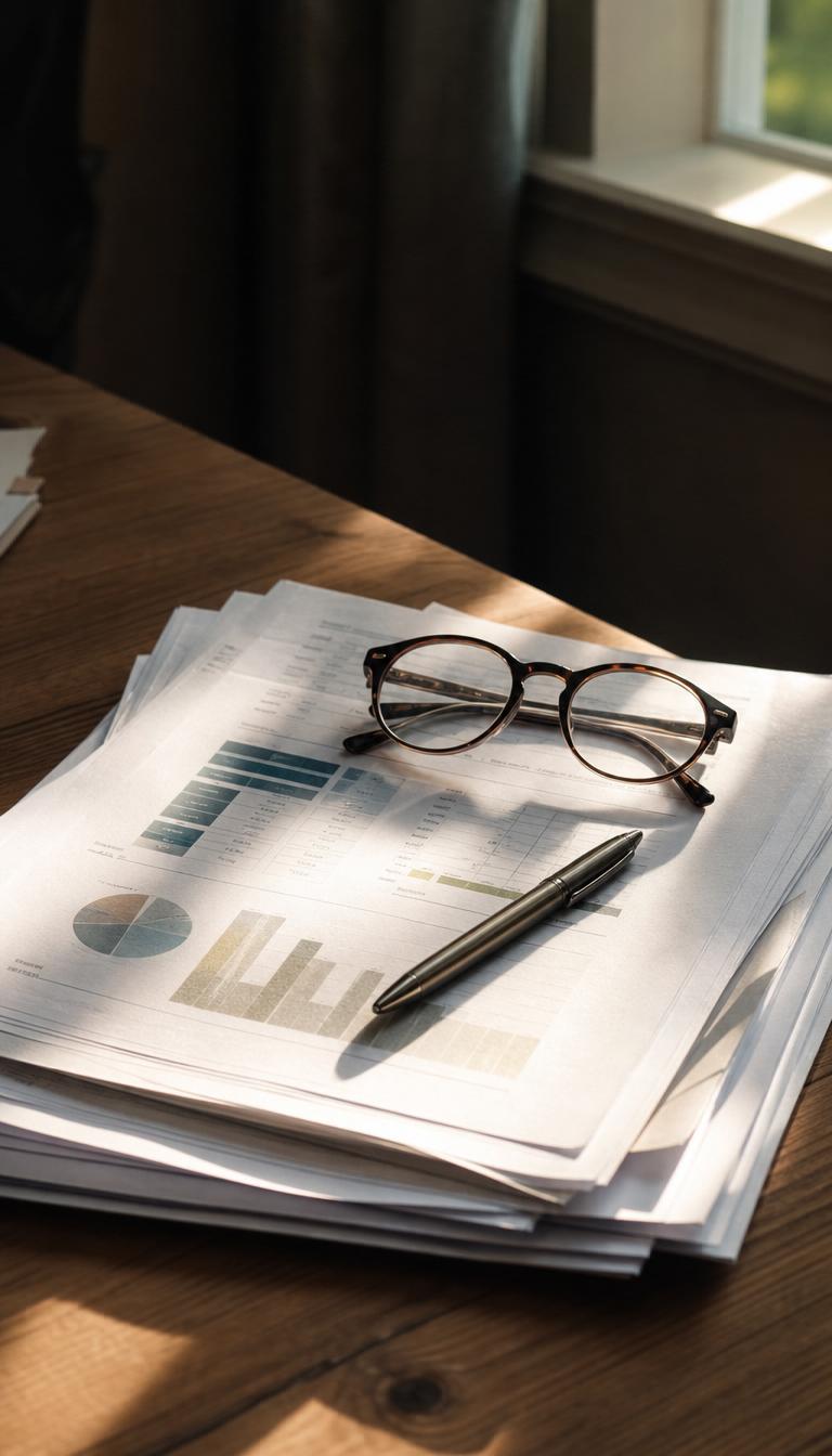 A neat spread of primary-source reference documents organised on a desk